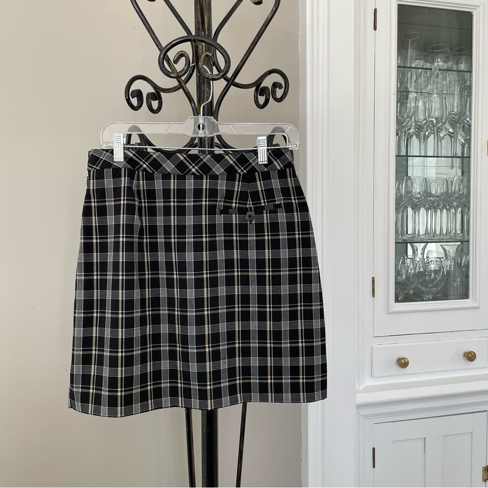 EP Pro Golf Skort Womens 4 Black Tan White Plaid Pockets Golfer Outdoors Casual - Picture 14 of 14